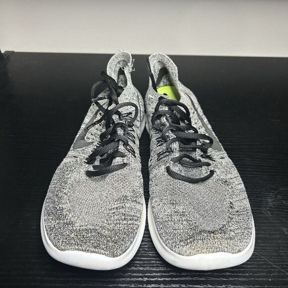 Nike Free RN Flyknit 2017 Women's Size 9 Running Shoes Black White Oreo - Picture 4 of 9